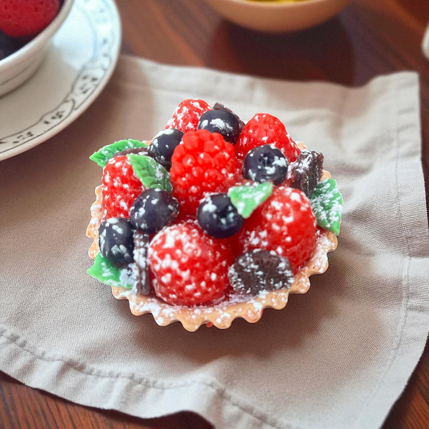 Strawberry Tart Soap-Realistic Dessert Gift, Handmade Bath Treat, Cute Self-Care Present
